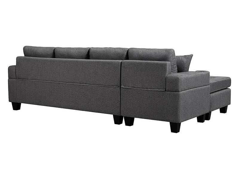 Marcia Sectional Sofa with Left Chaise Linen Grey