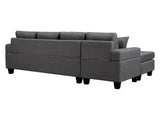 Marcia Sectional Sofa with Left Chaise Linen Grey