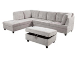 DS Corner Sofa Set with Storage Ottoman Left Chaise