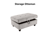DS Corner Sofa Set with Storage Ottoman Left Chaise