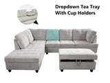 DS Corner Sofa Set with Storage Ottoman Left Chaise