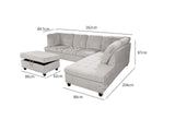 DS Corner Sofa Set with Storage Ottoman Right Chaise