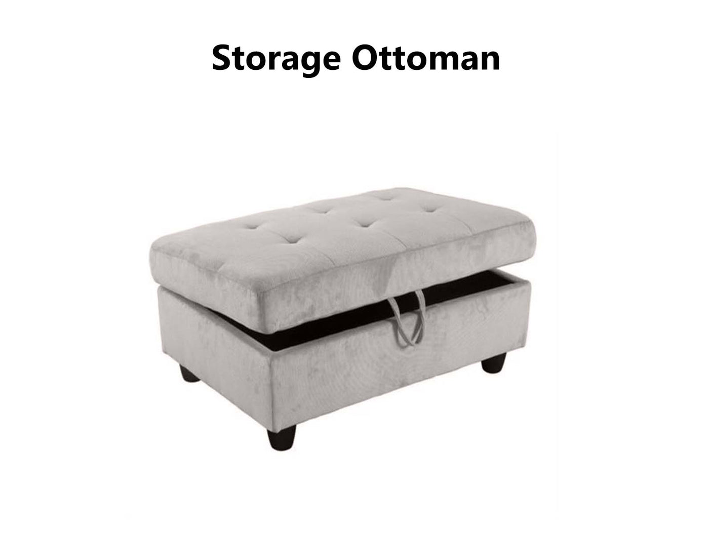 DS Corner Sofa Set with Storage Ottoman Right Chaise