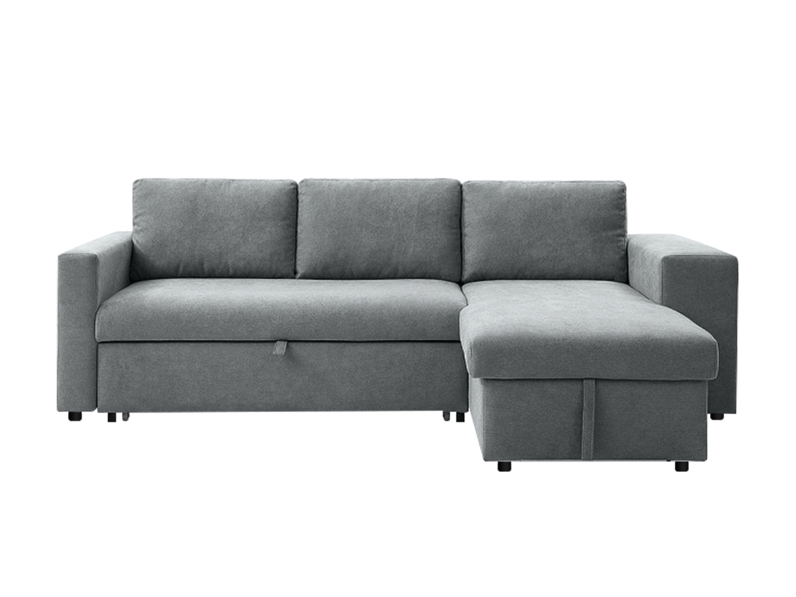 Phenis Pull Out Storage Sofa Bed with Footrest Grey