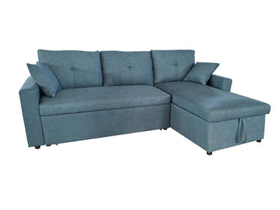 Rilla Pull Out Sofa Bed With Storage - Blue