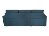 Rilla Pull Out Storage Sofa Bed Linen Blue