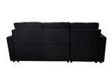 Rilla Pull Out Sofa Bed With Storage - Velvet Black