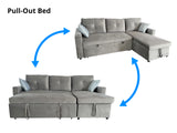 Rilla Pull Out Sofa Bed With Storage - Velvet Grey