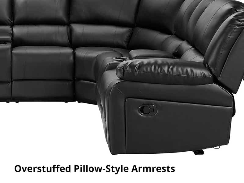 Caetlin PU Leather Recliner Sofa Set - Black