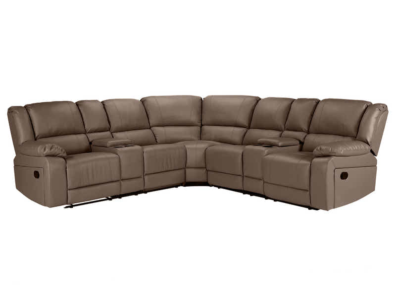 Caetlin PU Leather Recliner Sofa Set - Brown