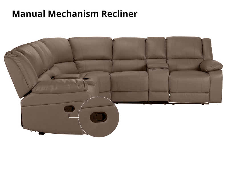 Caetlin PU Leather Recliner Sofa Set - Brown