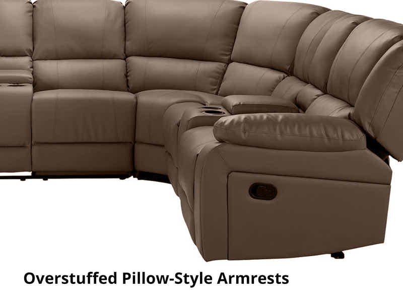 Caetlin PU Leather Recliner Sofa Set - Brown