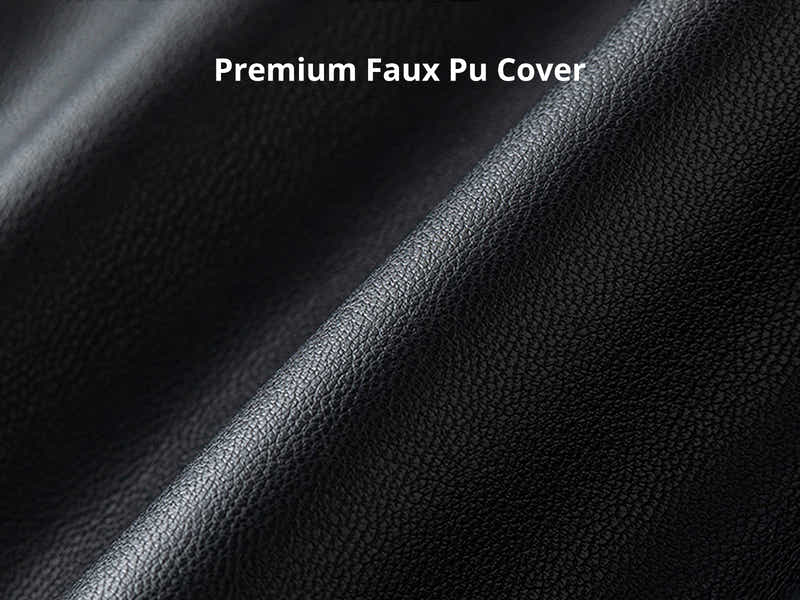 Auden Pull Out Sofa Bed with Storage Chaise PU Black