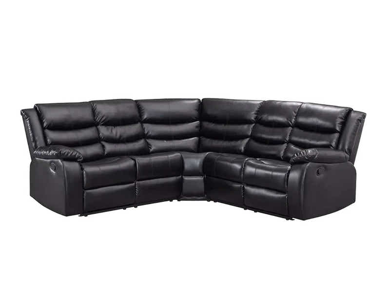 Khloe Recliner Sofa Set PU Black