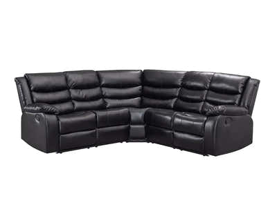DS Khloe Recliner Sofa Set PU Black