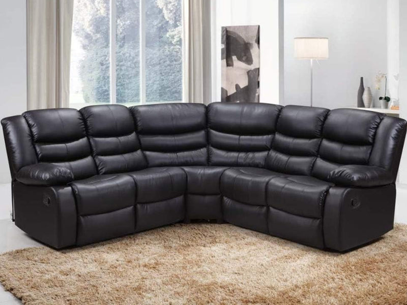 DS Khloe Recliner Sofa Set PU Black