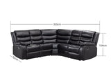 DS Khloe Recliner Sofa Set PU Black