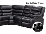 DS Khloe Recliner Sofa Set PU Black