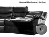 DS Khloe Recliner Sofa Set PU Black