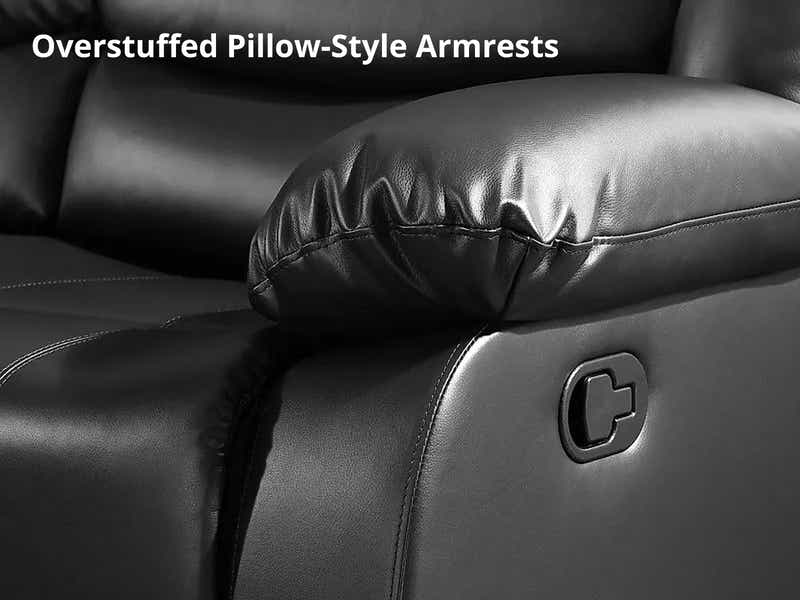 Khloe Recliner Sofa Set PU Black