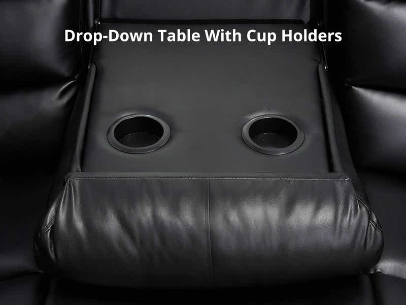 Khloe Recliner Sofa Set PU Black