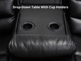 DS Khloe Recliner Sofa Set PU Black