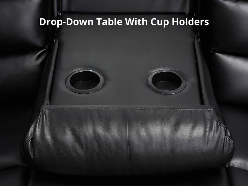 DS Khloe Recliner Sofa Set PU Black