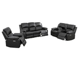 DS Evely Electric Recliner Sofa Set Black