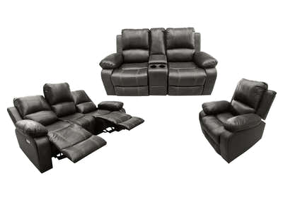 DS Evely Electric Recliner Sofa Set Brown