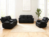 DS Evely Manual Recliner Sofa Set Black