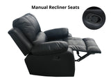 DS Evely Manual Recliner Sofa Set Black