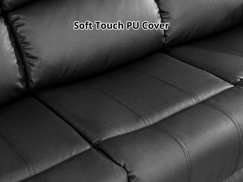 DS Evely Manual Recliner Sofa Set Black