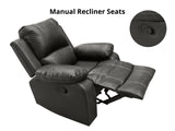 DS Evely Manual Recliner Sofa Set Brown
