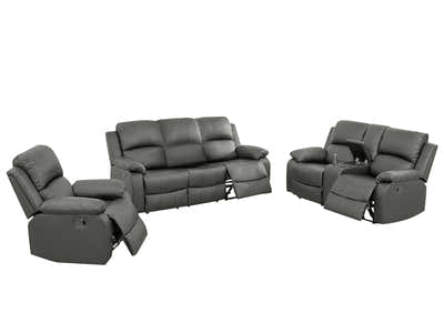 DS Evely Manual Recliner Sofa Set Grey