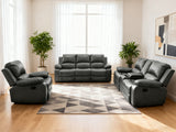 DS Evely Manual Recliner Sofa Set Grey