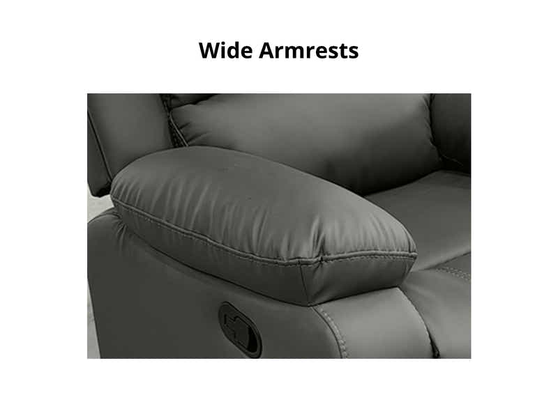 DS Evely Manual Recliner Sofa Set Grey