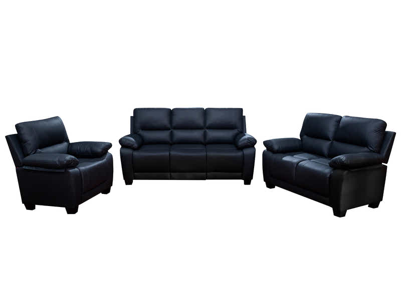 Nelda Cat Paw Leather Sofa Set Black