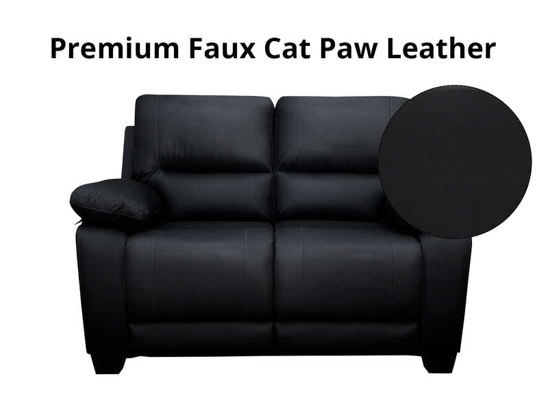 Nelda Cat Paw Leather Sofa Set Black