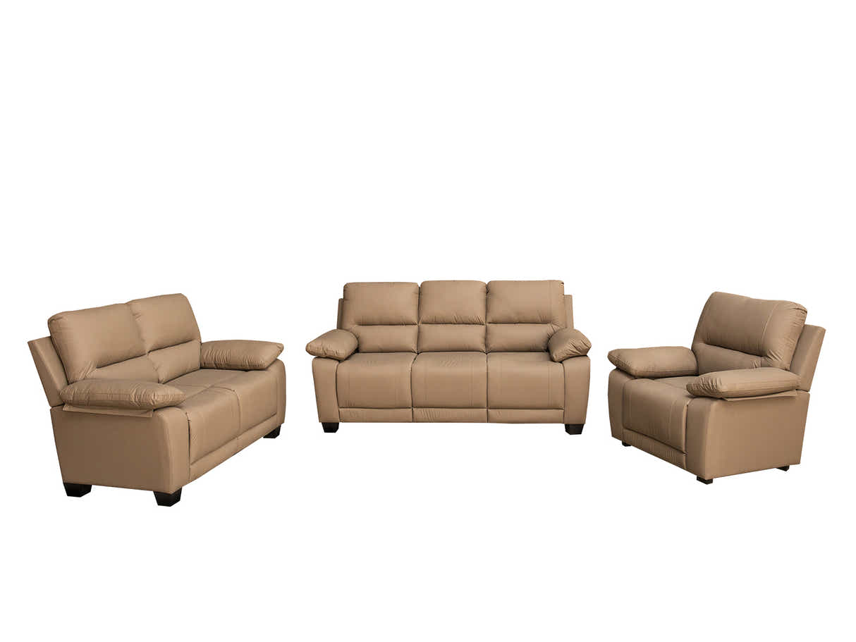 Nelda Cat Paw Leather Sofa Set Brown
