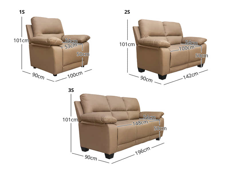 Nelda Cat Paw Leather Sofa Set Brown