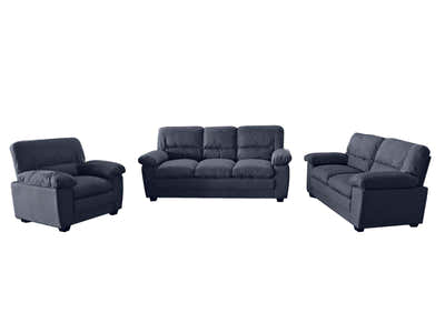 Verna Living Sofa Set Linen Black