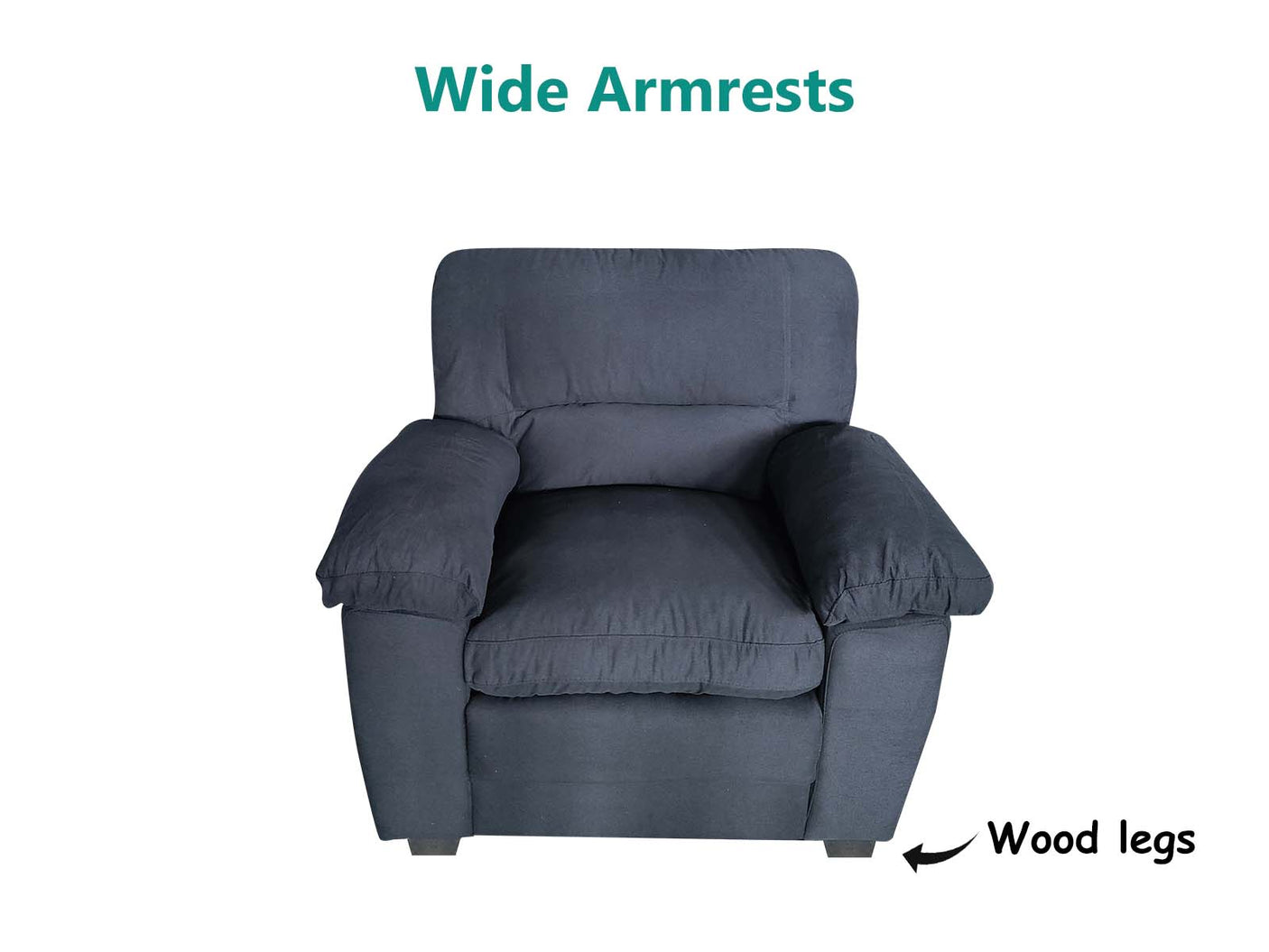 Verna Living Sofa Set Linen Black