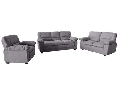 Verna Living Sofa Set Linen Grey