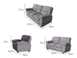 Verna Living Sofa Set Linen Grey
