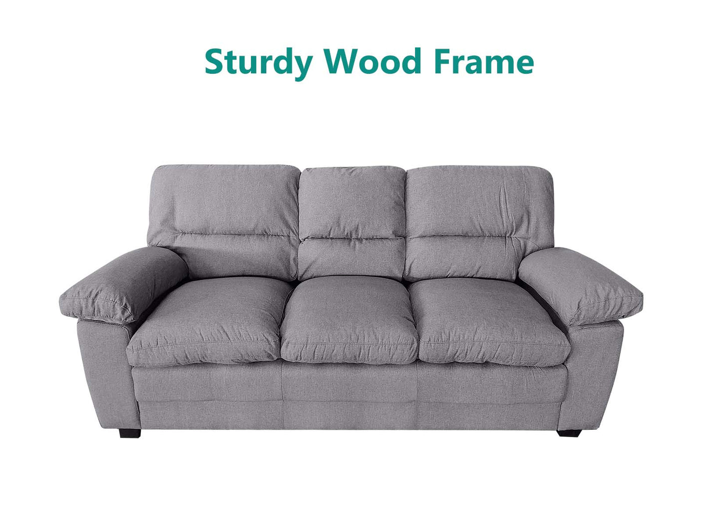 Verna Living Sofa Set Linen Grey
