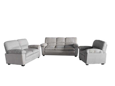 Verna Living Sofa Set Linen Light Grey