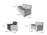 Verna Living Sofa Set Linen Light Grey