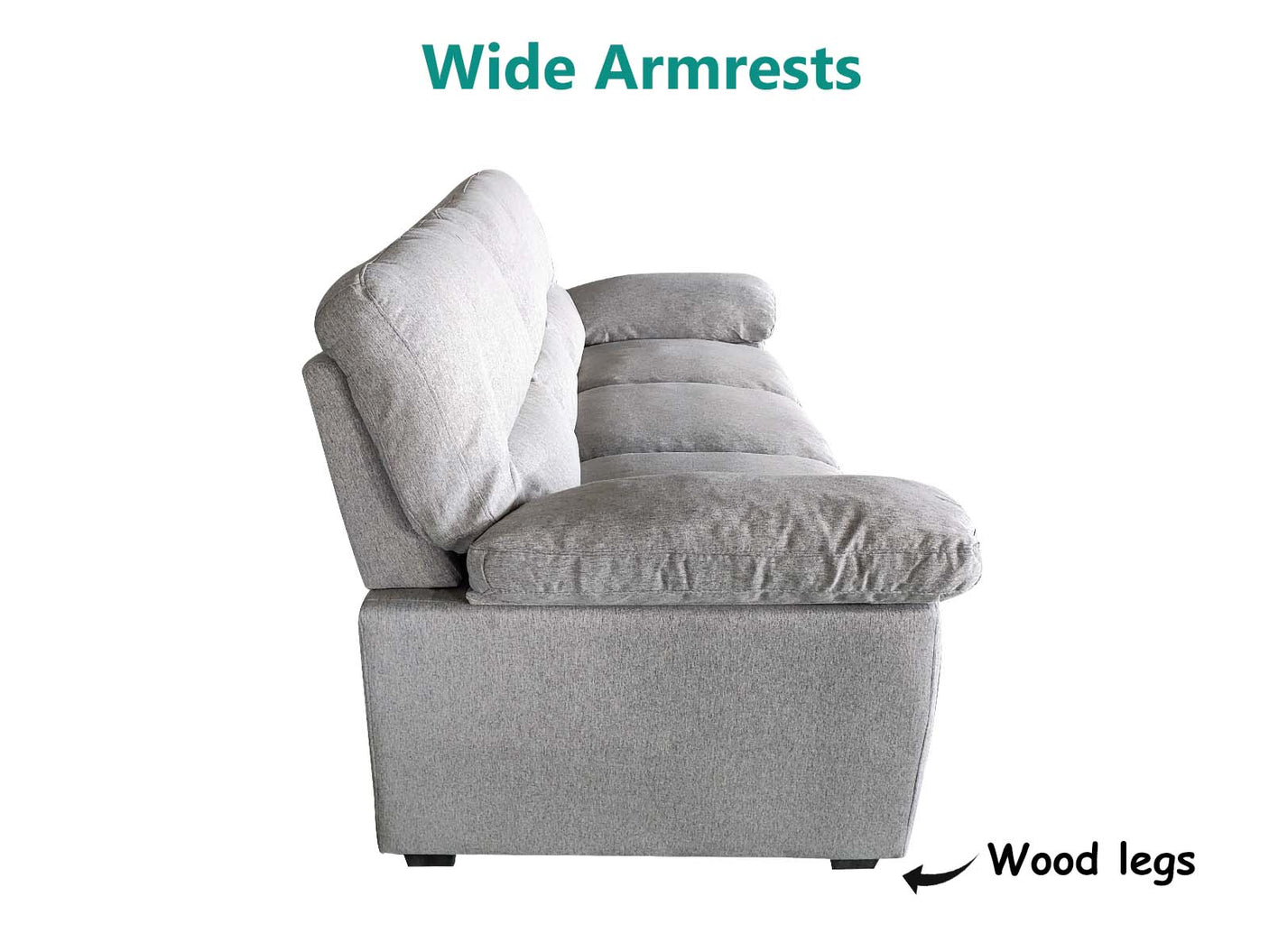 Verna Living Sofa Set Linen Light Grey