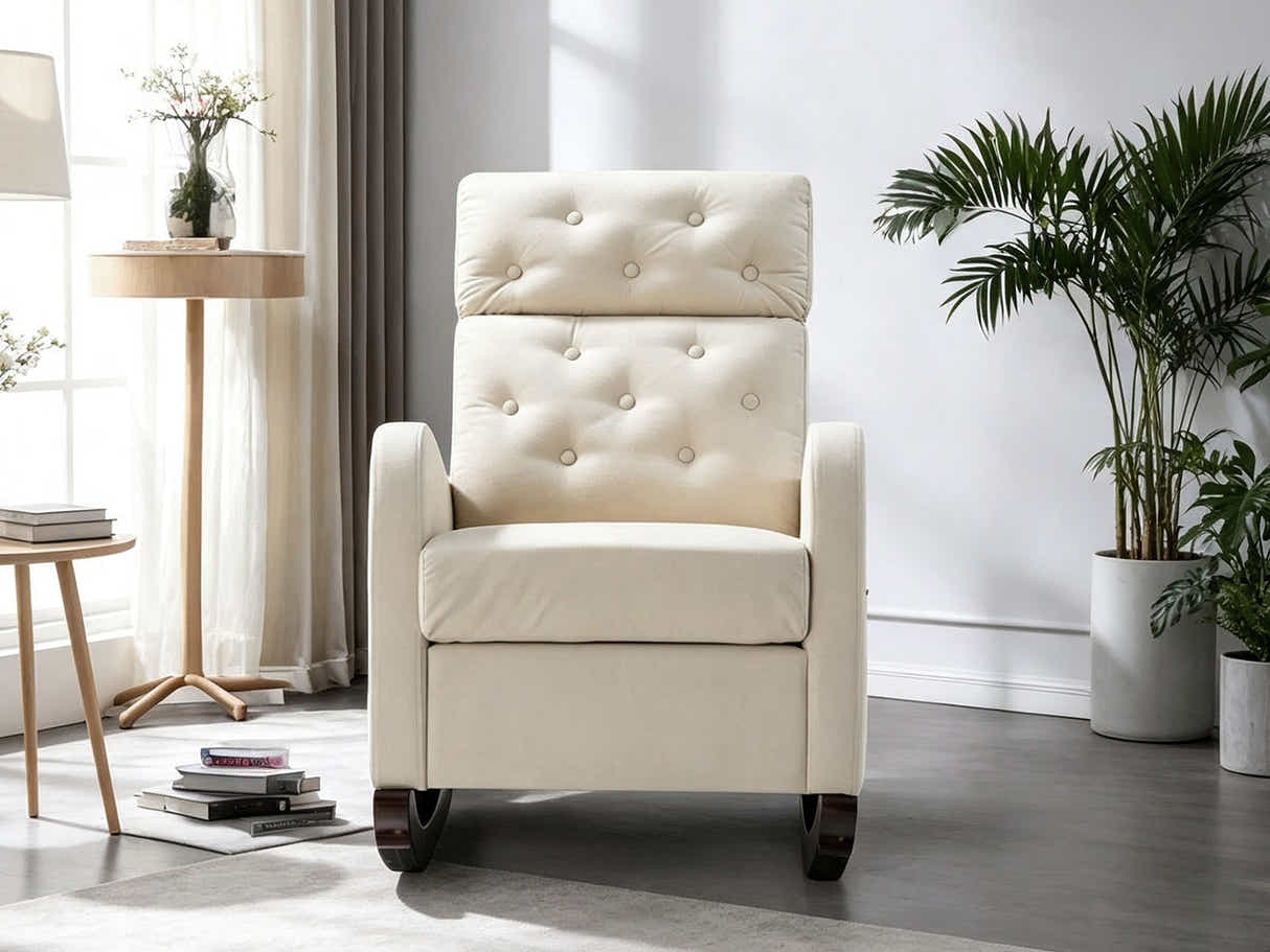 DS Sisco Velvet Rocker Chair - Beige