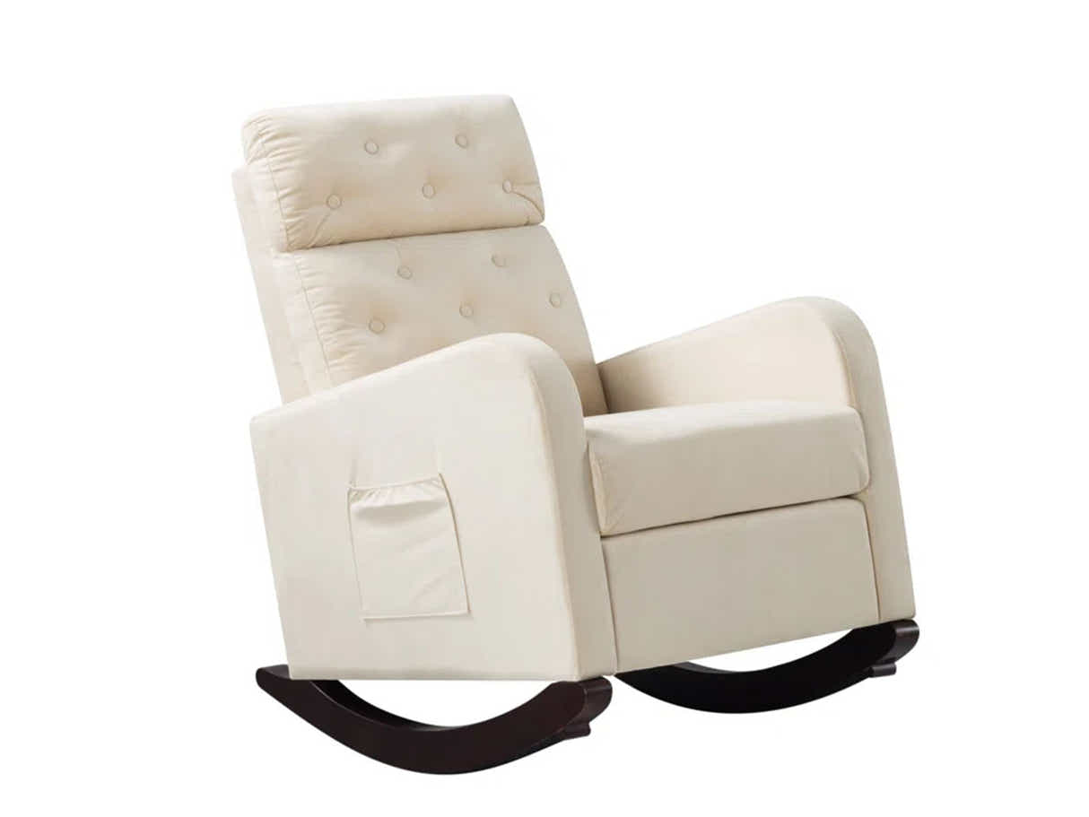 DS Sisco Velvet Rocker Chair - Beige